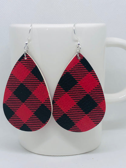 Plaid and Christmas Earrings