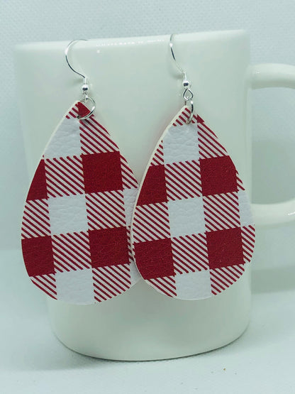 Plaid and Christmas Earrings