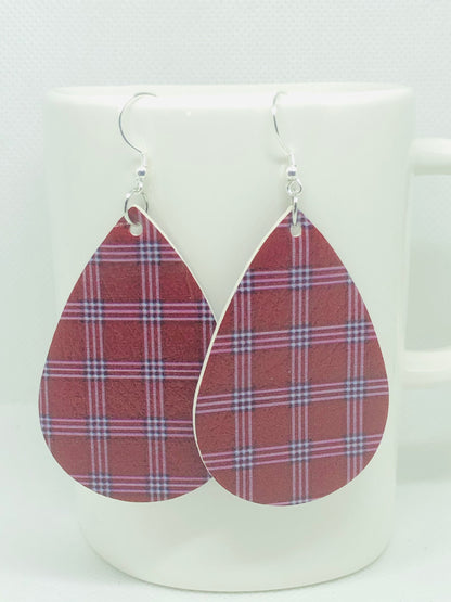 Plaid and Christmas Earrings