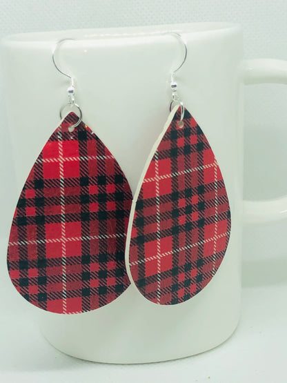 Plaid and Christmas Earrings