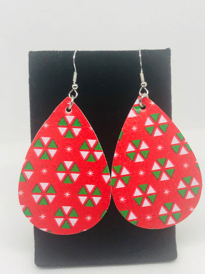 Plaid and Christmas Earrings