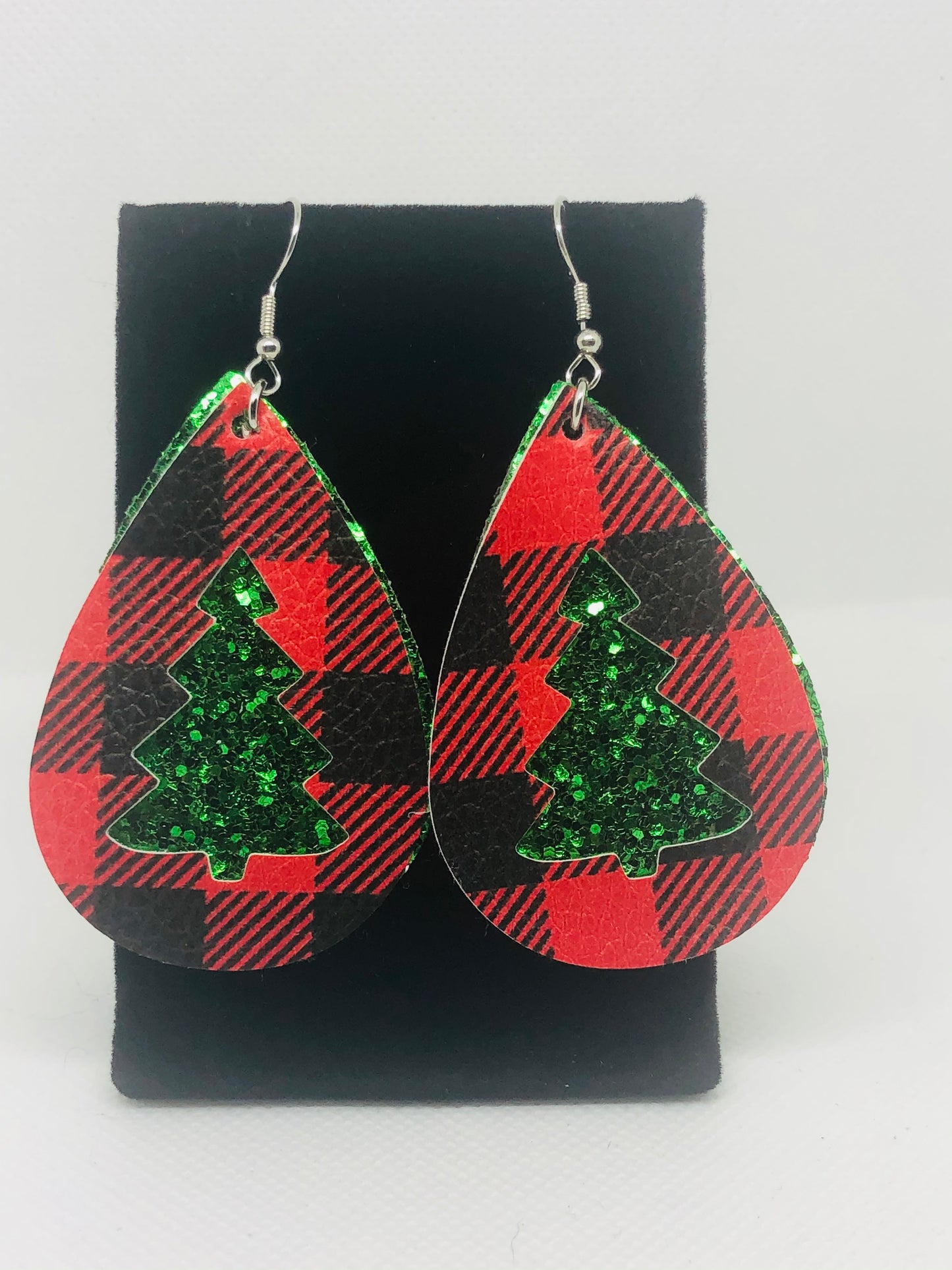 Plaid and Christmas Earrings